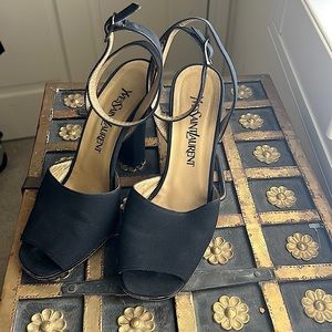 Yves Saint Laurent Ankle Strap High Heel Evening Sandal Size 7
